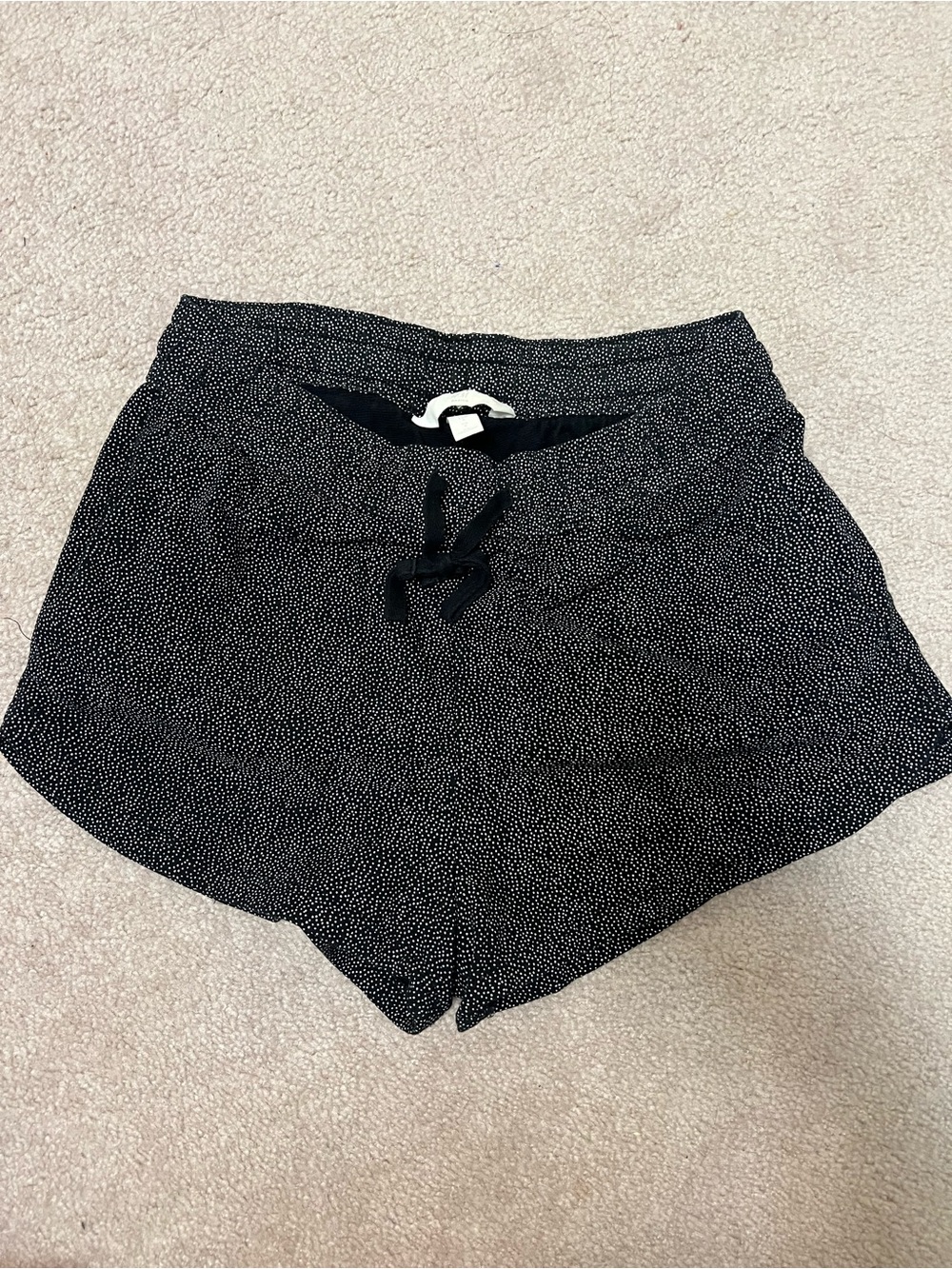H&M Black Microdot Athletic Shorts with Drawstring